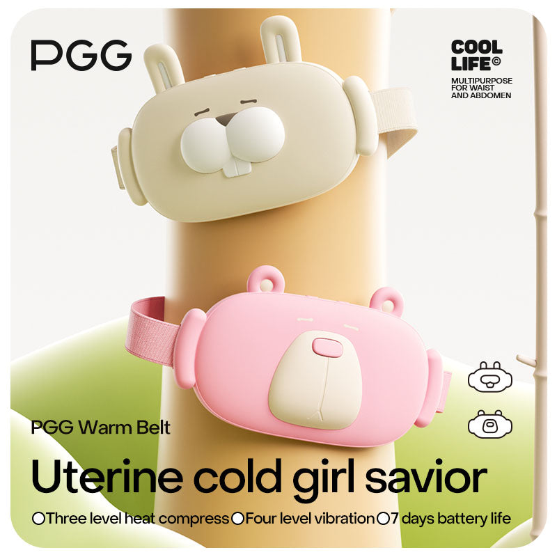 PGG Heating Abdominal Belt for Menstrual Cramps Relief – Adjustable Warm Compress with Vibration Massage, Pain Relief for Stomach and Back, Soothes Cramps, Improves Circulation, Portable and Rechargeable Design for Comfort Anytime